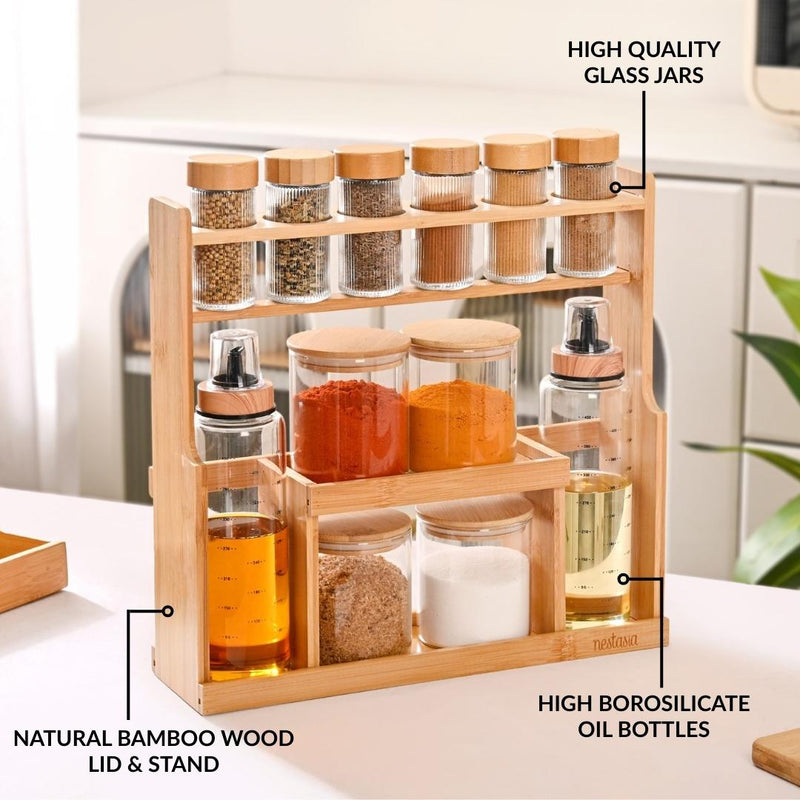 Spice Jar With Stand Set Of 13 95ml 300ml 500ml