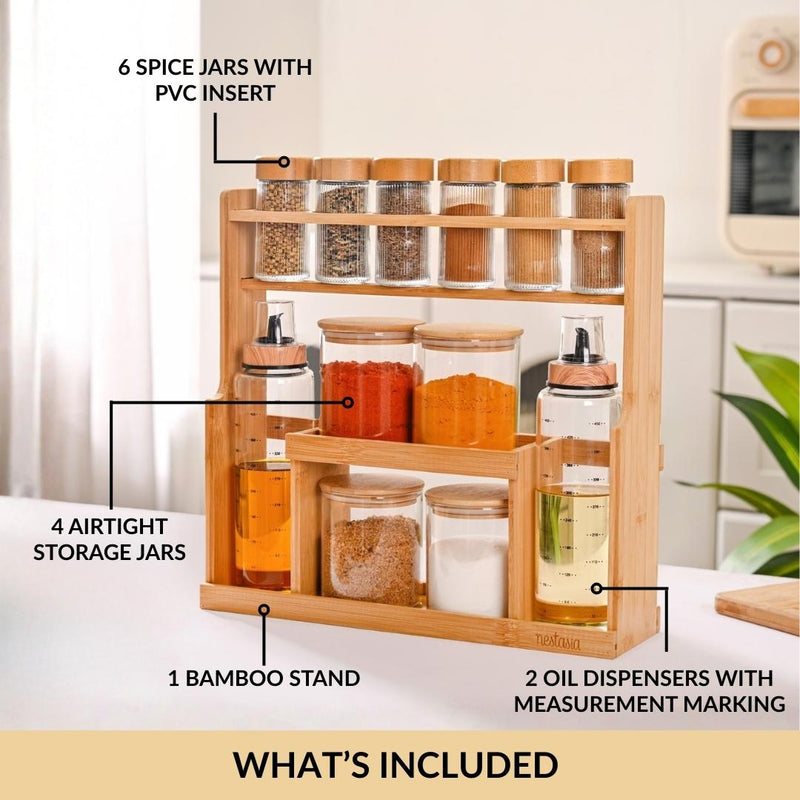 Spice Jar With Stand Set Of 13 95ml 300ml 500ml