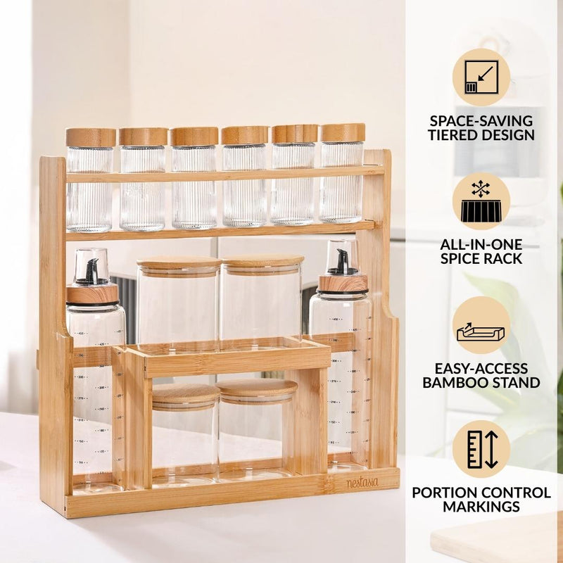 Spice Jar With Stand Set Of 13 95ml 300ml 500ml