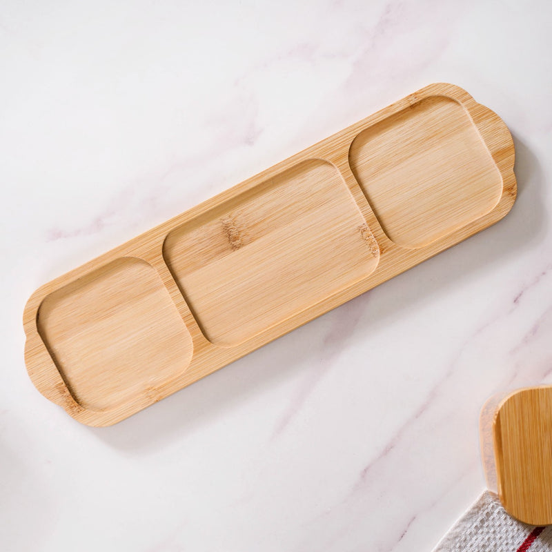 Set Of 3 Borosilicate Glass Spice Jars With Tray