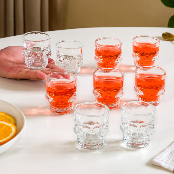 Skull Shot Glass Set Of 9 50ml