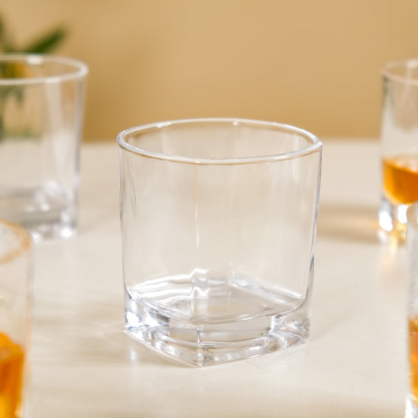 Square Base Whiskey Glass Set Of 6 250ml