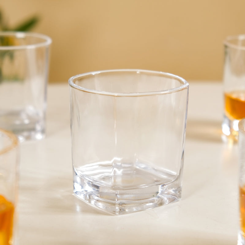 Square Base Whiskey Glass Set Of 6 250ml