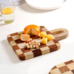 Square Checkered Indian Rosewood Serving Platter