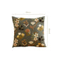 Olive Green Floral Embroidered Cotton Cushion Cover 40x40cm