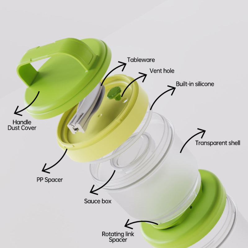 Stacko Breakfast Salad Box With Dressing Cup Green 1020ml