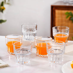 Small Stackable Juice Glass Set Of 6 250ml