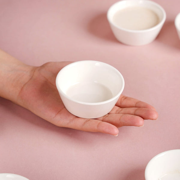 White Dip Bowl Set Of 12 90ml