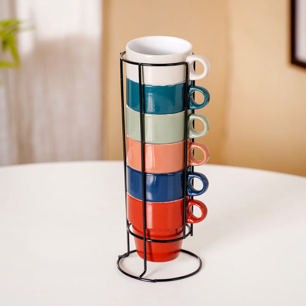 Stackable Cups Set of 6 Multicolour With Box 250ml Online - Premium ...
