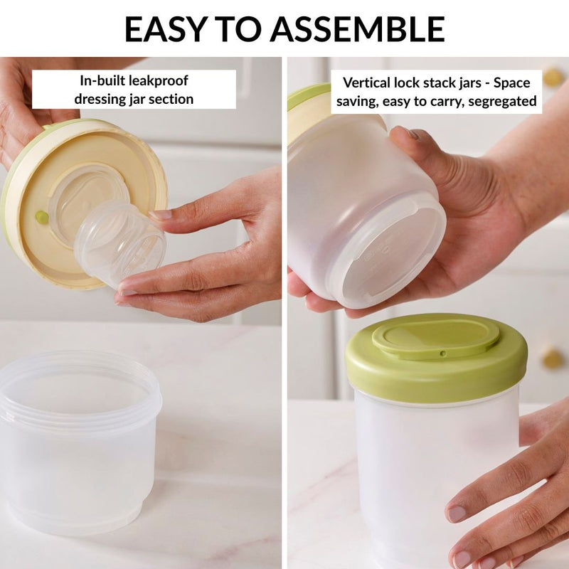Stacko Breakfast Salad Box With Dressing Cup Green 1020ml