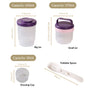 Stacko Salad Box With Dressing Cup And Spoon Purple 1020ml