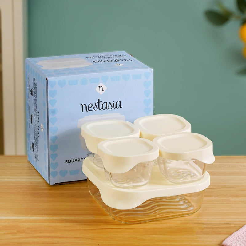 Groovo Lite Glass Food Container Set Of 5 220ml 1320ml