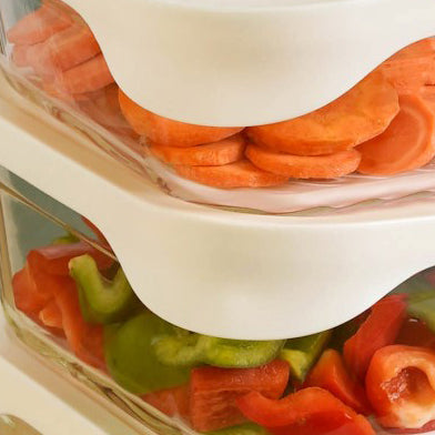 Groovo Lite Glass Food Container Set Of 6 370ml 930ml 1120ml 2500ml