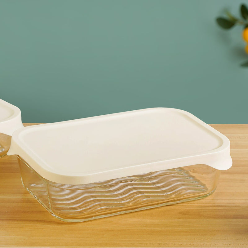 Groovo Lite Glass Food Container Set Of 6 370ml 930ml 1120ml 2500ml