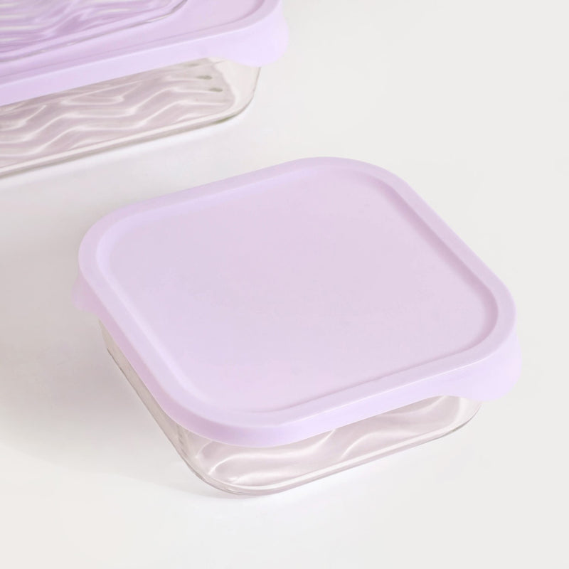 Groovo Lite Premium Borosilicate Food Container Set Of 4 220ml 1320ml 2500ml