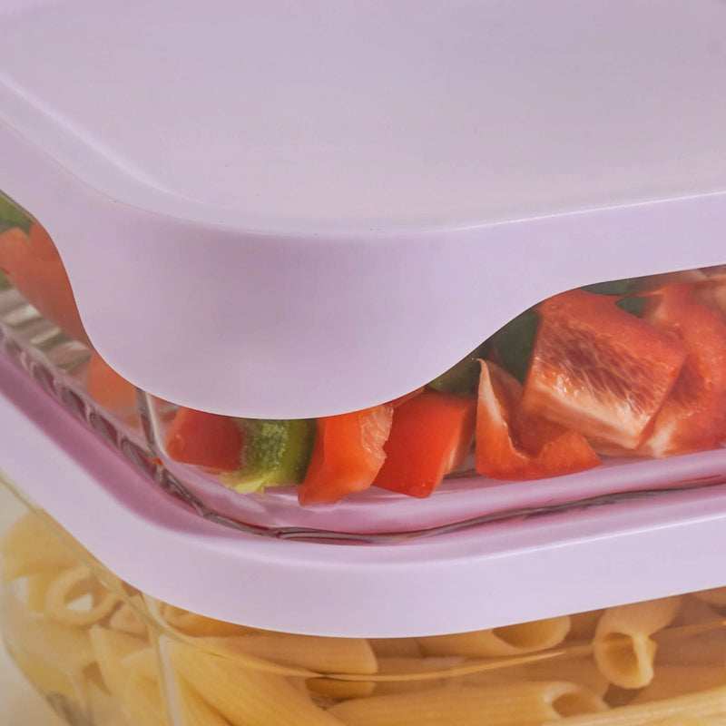 Groovo Lite Premium Borosilicate Food Container Set Of 4 220ml 1320ml 2500ml