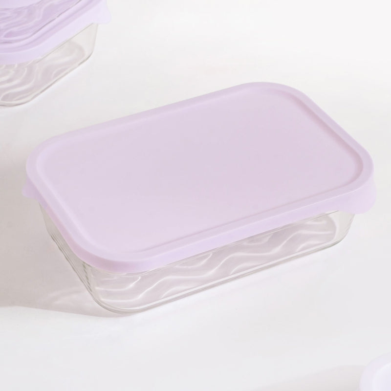 Groovo Lite Premium Borosilicate Food Container Set Of 4 370ml 930ml 2500ml