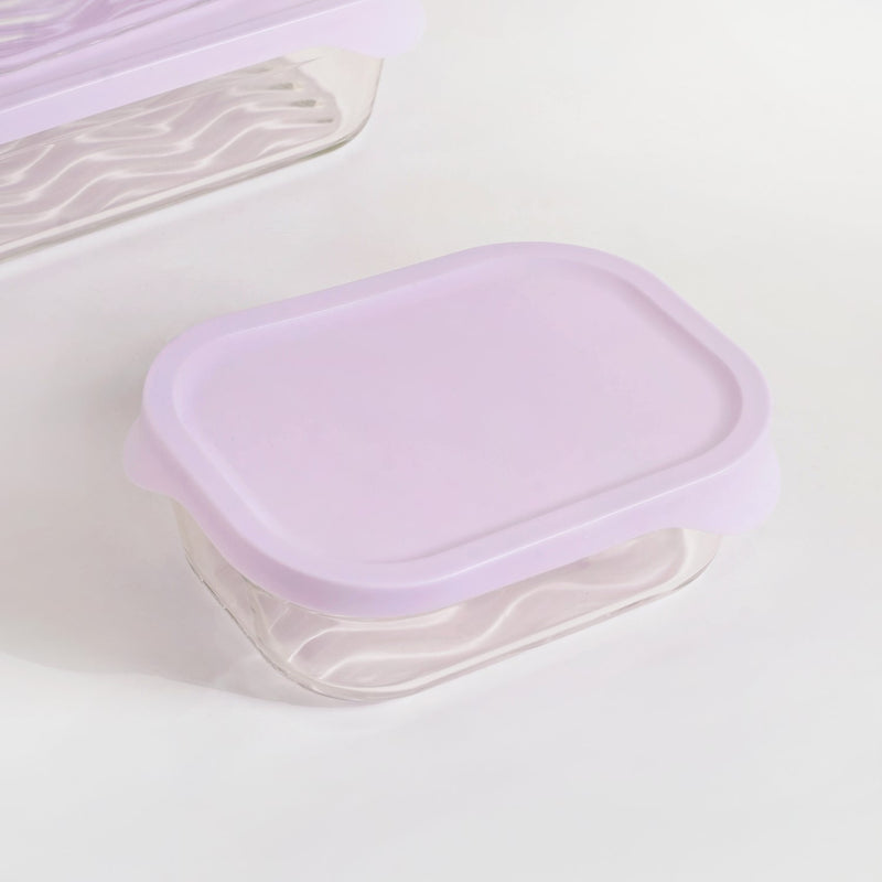 Groovo Lite Premium Borosilicate Food Container Set Of 4 370ml 930ml 2500ml