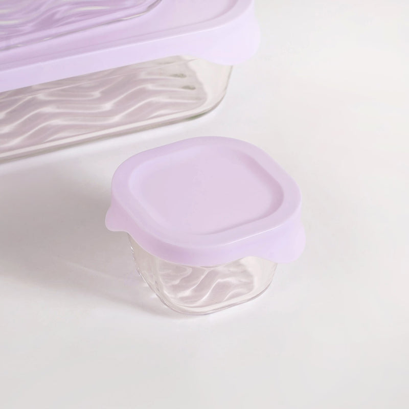 Groovo Lite Premium Borosilicate Food Container Set Of 5 220ml 1320ml