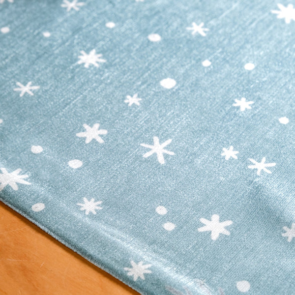 Stag And Doe In Snow Print Embellished Dining Table Runner