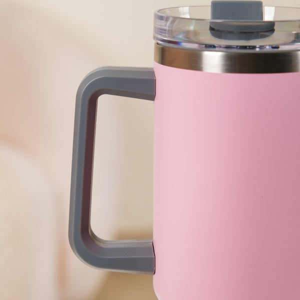 Stainless Steel Vacuum Insulated Tumbler With Lid Pink 1200ml