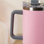 Stainless Steel Vacuum Insulated Tumbler With Lid Pink 1200ml- Stainless steel water bottle, insulated water bottle, water bottle with straw