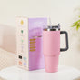 Stainless Steel Vacuum Insulated Tumbler With Lid Pink 1200ml- Stainless steel water bottle, insulated water bottle, water bottle with straw