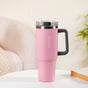 Stainless Steel Vacuum Insulated Tumbler With Lid Pink 1200ml- Stainless steel water bottle, insulated water bottle, water bottle with straw