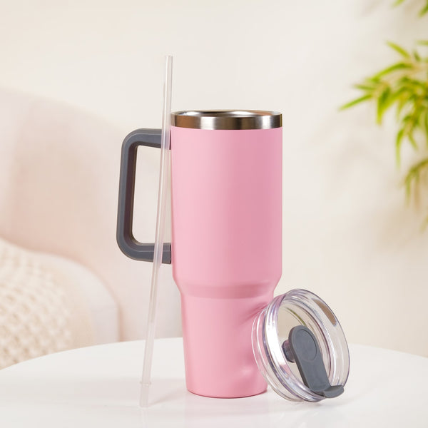 Stainless Steel Vacuum Insulated Tumbler With Lid Pink 1200ml