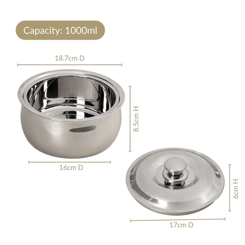 Stainless Steel Casserole 1000ml