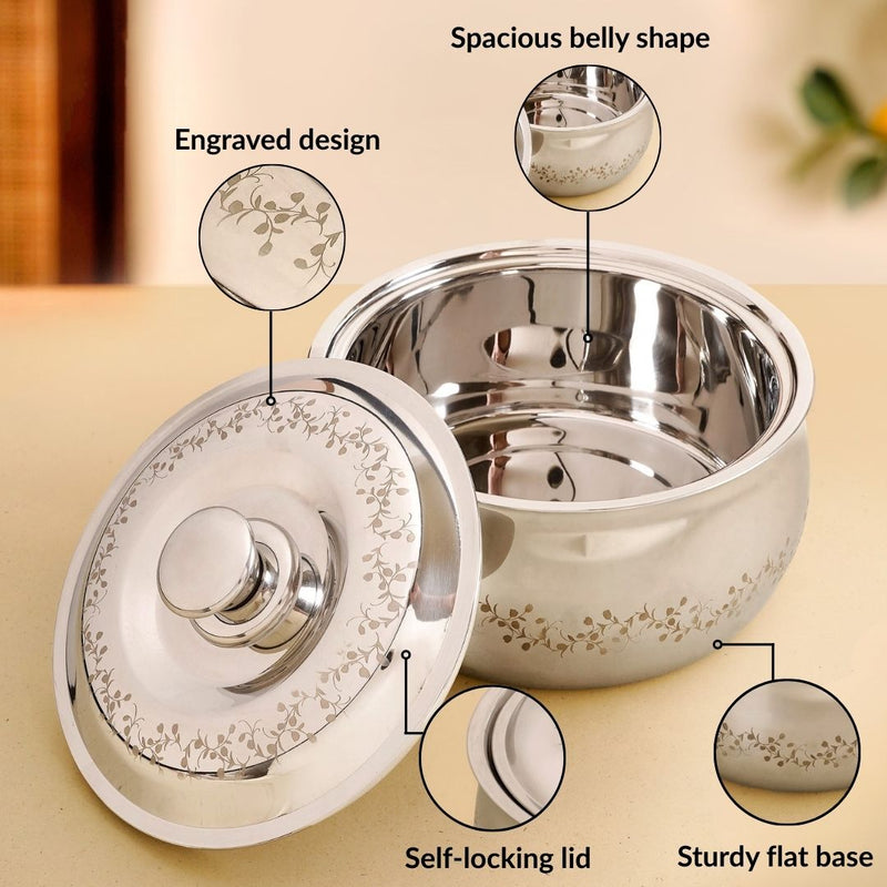 Stainless Steel Curry Serving Casserole 2000ml