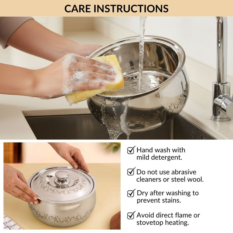 Stainless Steel Curry Serving Casserole 2000ml