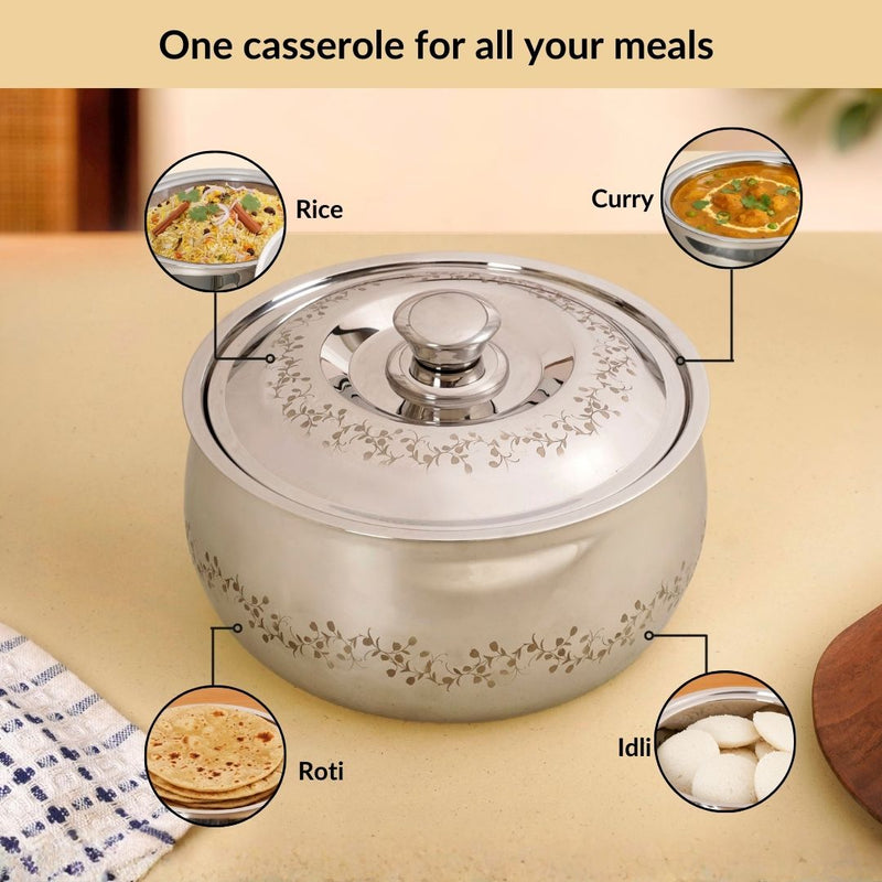 Stainless Steel Curry Serving Casserole 2000ml