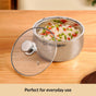 Stainless Steel Double Walled Casserole With Glass Lid 1000ml