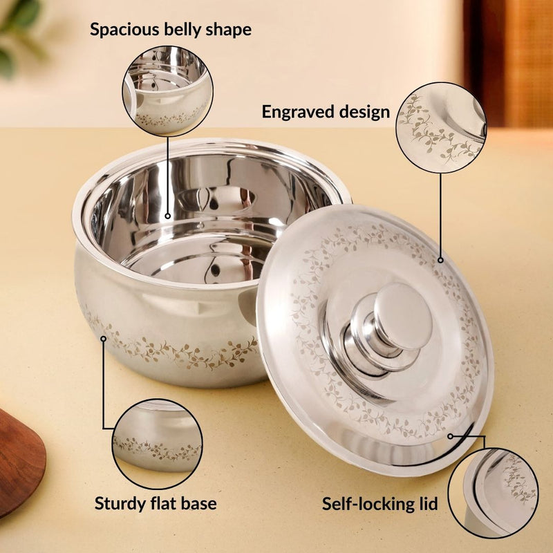 Stainless Steel Double Walled Curry Serving Casserole 3000ml