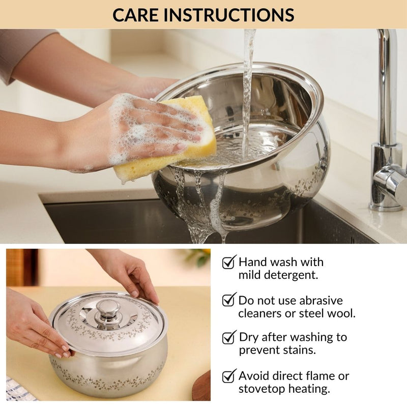 Stainless Steel Double Walled Curry Serving Casserole 3000ml