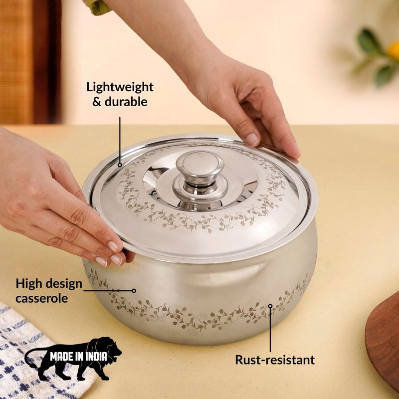 Stainless Steel Double Walled Curry Serving Casserole 3000ml