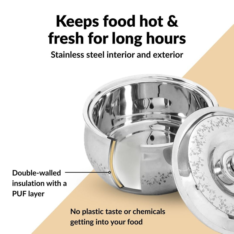 Stainless Steel Double Walled Curry Serving Casserole 3000ml
