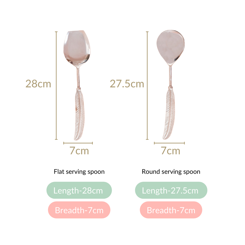 Feather Touch Stainless Steel Serving Spoon Set Of 2
