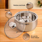 Stainless Steel Insulated Casserole With Glass Lid 2000ml