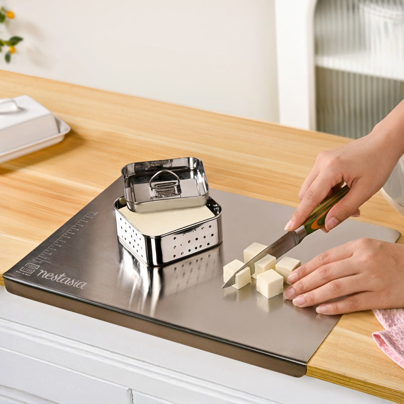 Stainless Steel Paneer Maker And Chopping Board Set Of 2