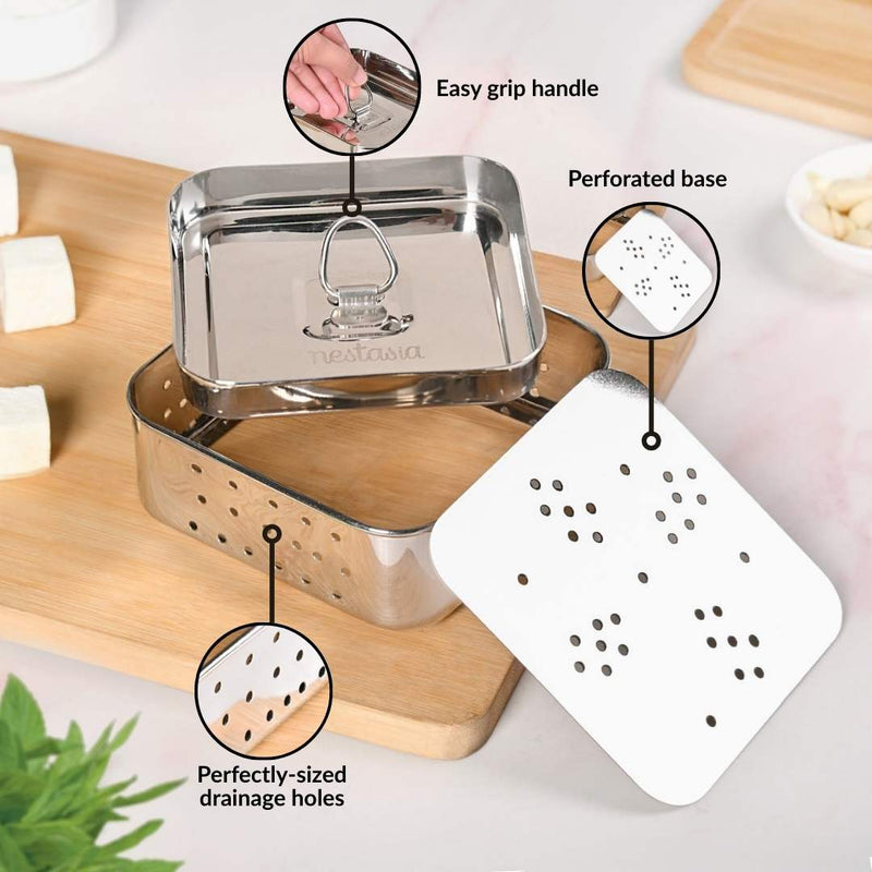 Stainless Steel Paneer Maker And Chopping Board Set Of 2