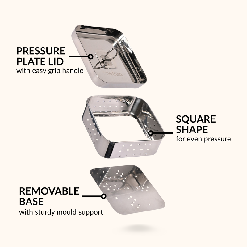 Stainless Steel Paneer Maker Mould With Press 450ml