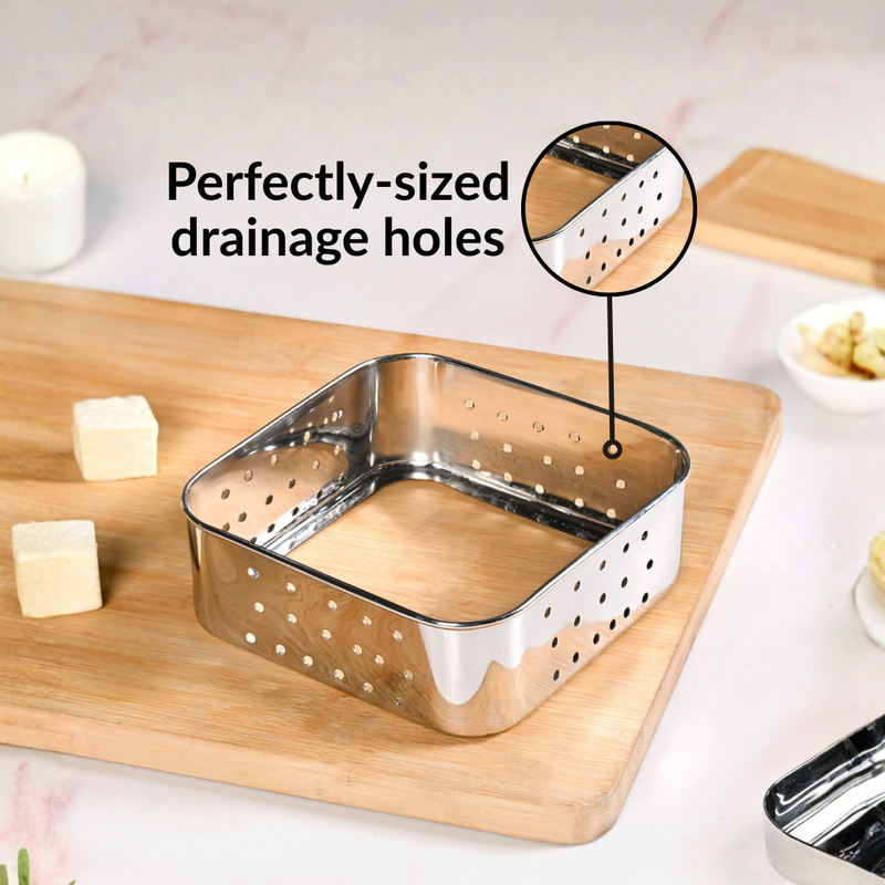 Stainless Steel Paneer Maker Mould With Press 450ml