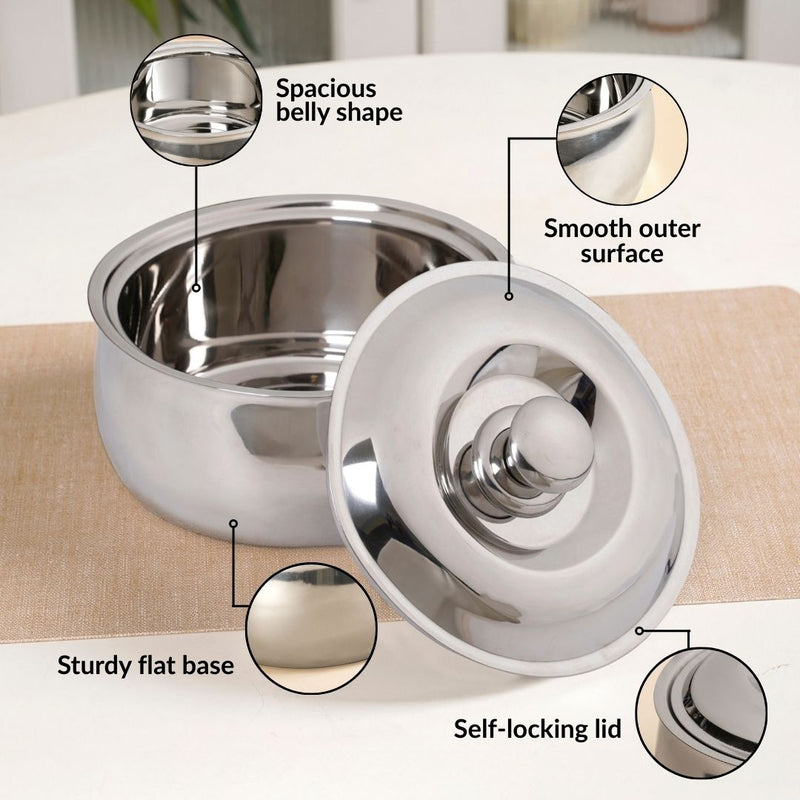 Stainless Steel Rice And Roti Casserole 3000ml