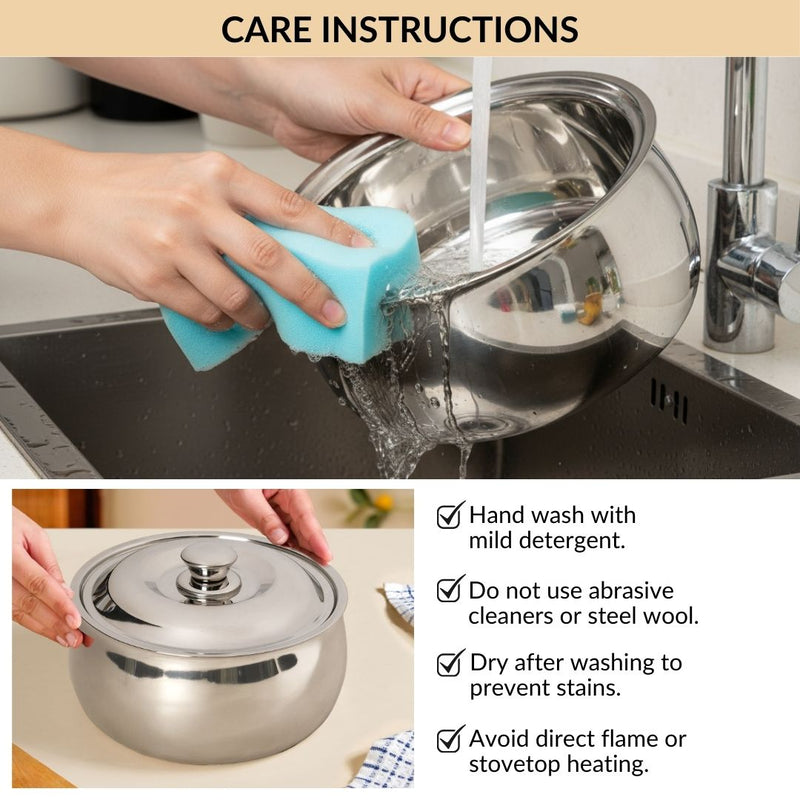 Stainless Steel Rice And Roti Casserole 3000ml