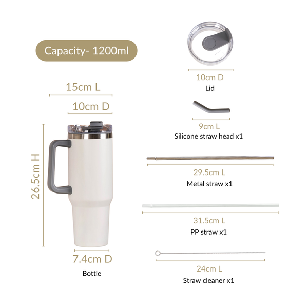 Insulated Stainless Steel Sipper Bottle 1200ml