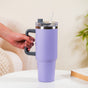 Sipper Bottle With Handle Insulated Leakproof Lilac 1200ml- Stainless steel water bottle, insulated water bottle, water bottle with straw