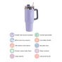 Sipper Bottle With Handle Insulated Leakproof Lilac 1200ml- Stainless steel water bottle, insulated water bottle, water bottle with straw