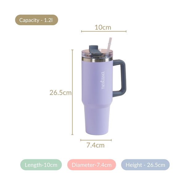 Insulated Travel Bottle Sipper Lilac 1.2L